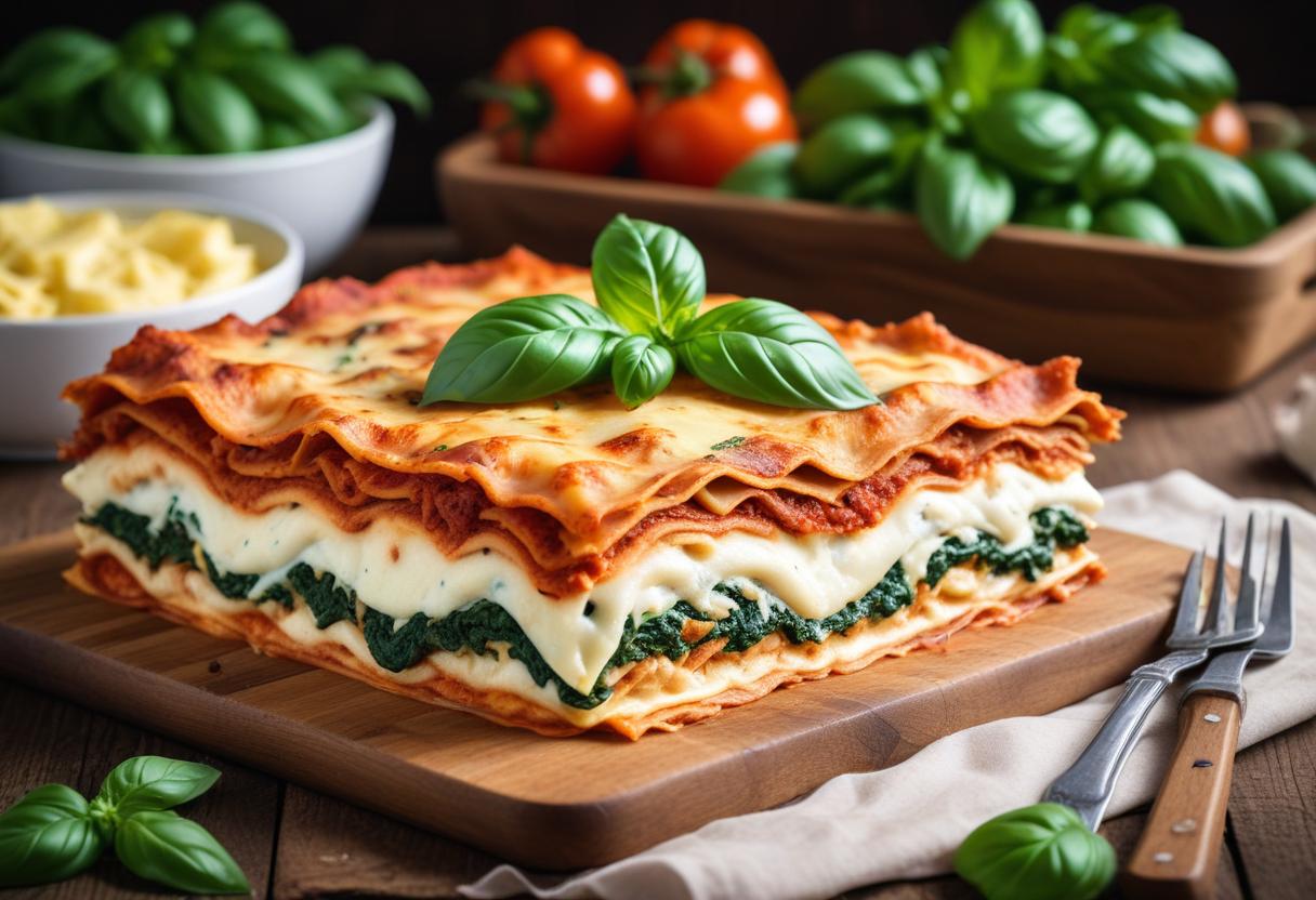 Gör din middag enkel med vegetarisk lasagne med keso illustration
